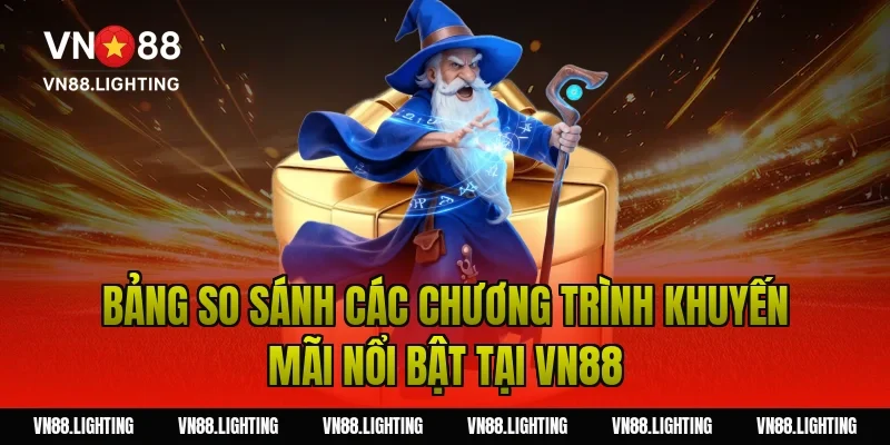 Khuyến Mãi 3 Bảng so sánh các chương trình khuyến mãi nổi bật tại VN88